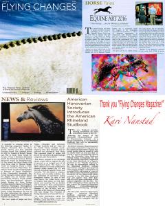 Kari Nanstad Receives Feature In Flying Changes Magazine